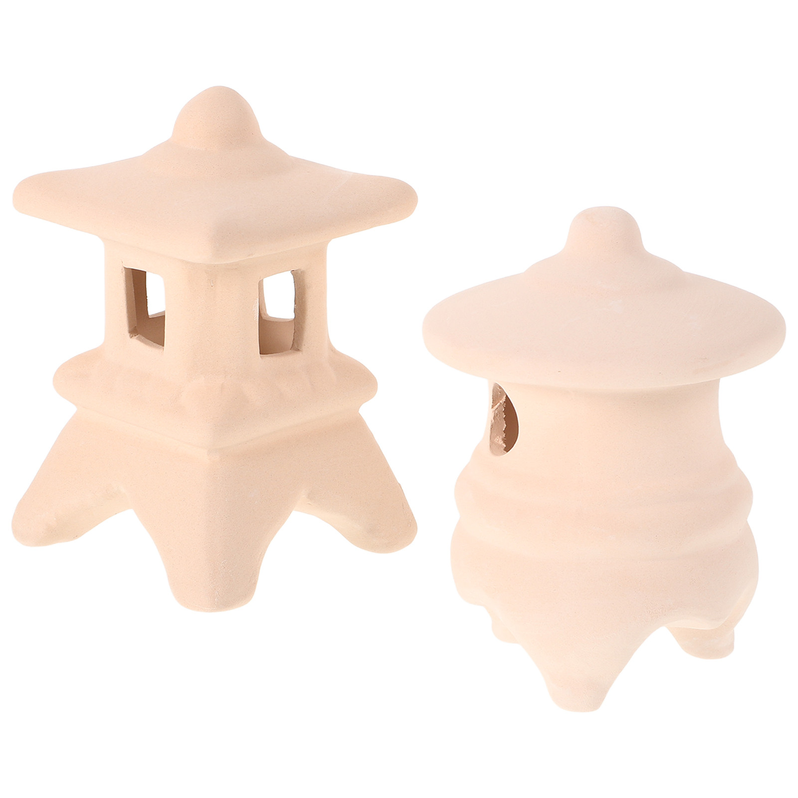 Hide Cave Ceramic - 2 ชิ้น ของตกแต่งตู้ปลาเซรามิกสำหรับปลาเบต้าและกุ้ง ที่ซ่อนตัวสไตล์สวนเซนญี่ปุ่น รูปทรงเจดีย์หินขนาดเล็ก